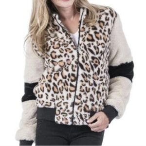 Katydid Leopard Print Faux Fur Jacket